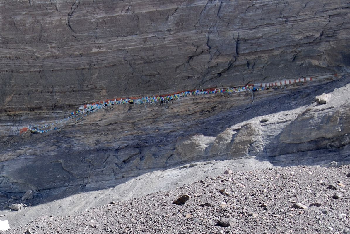 19 13 Golden Chortens On Mount Kailash South Face From Below On Mount Kailash Inner Kora Nandi Parikrama The Thirteen 13 Golden Chortens on Mount Kailash South Face become more visible as we near the South Face (10:15)